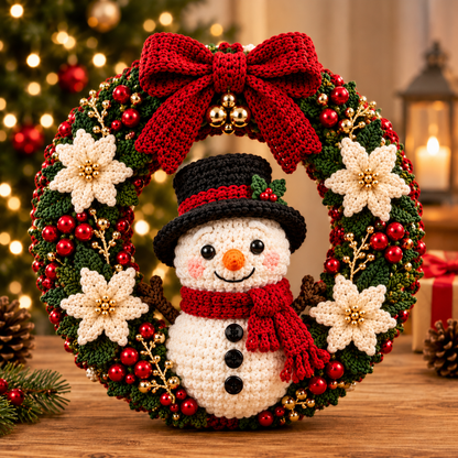 Crochet Wreath DIY Kit – Handmade Holiday Decoration & Festive Family Craft Gift Set