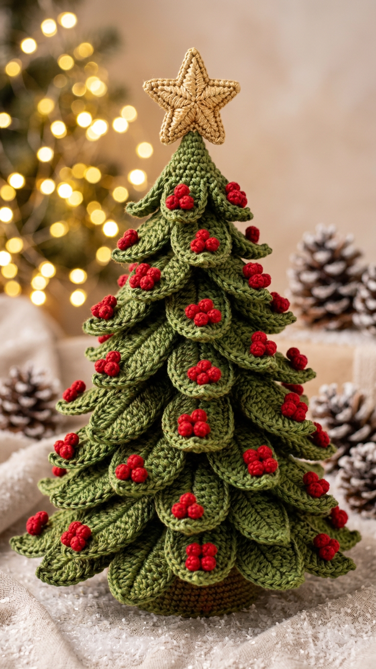 Crochet Wreath DIY Kit – Handmade Holiday Decoration & Festive Family Craft Gift Set